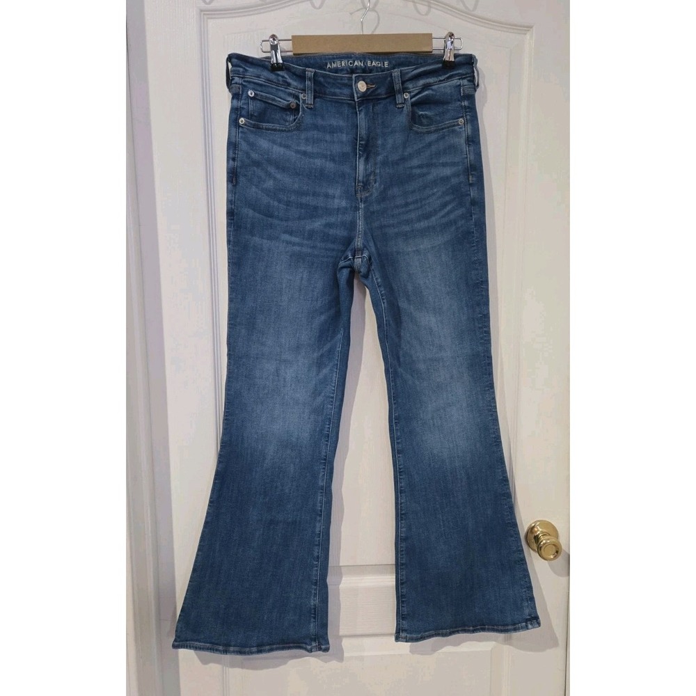 Womens American Eagle Super High-rise Flare 14R Next Level Stretch Jeans